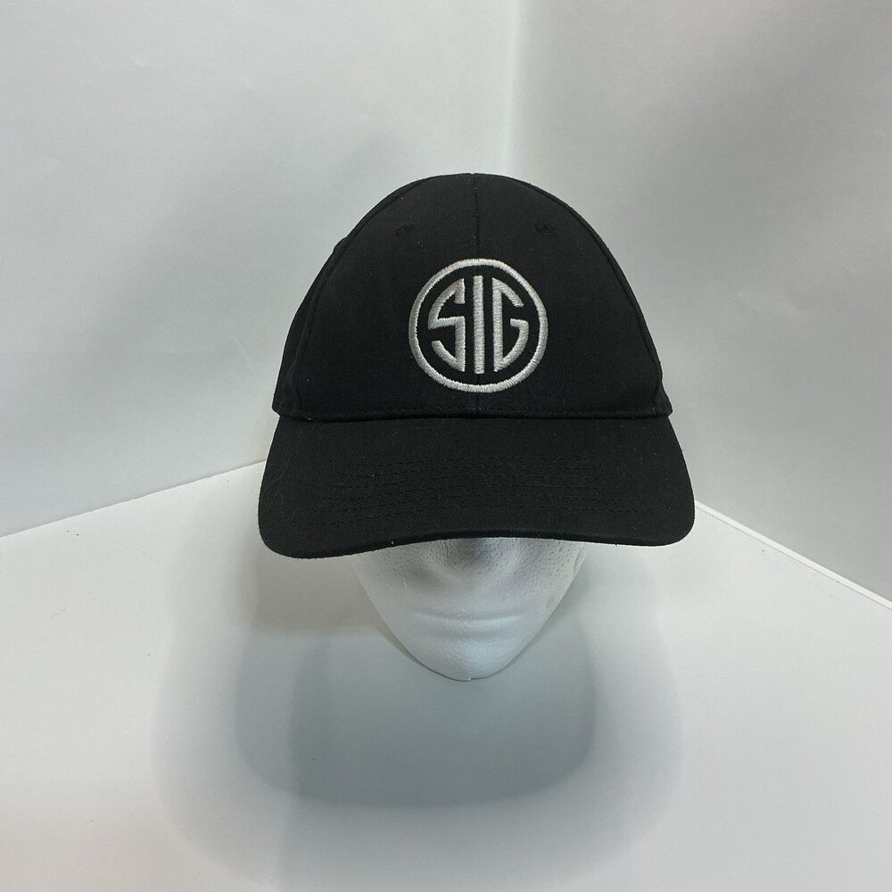 Sig Sauer Hat Men’s Black Snapback Stran Headwear Embroidered Logo Cap